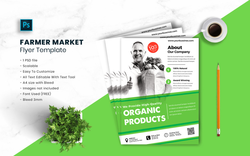 Farmer Market Flyer Template vol.26