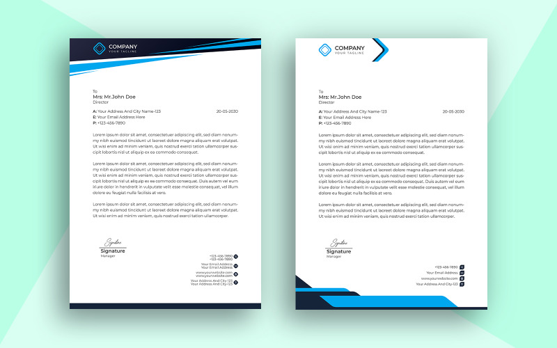 Minimalistisch eenvoudig briefhoofdsjabloonontwerp