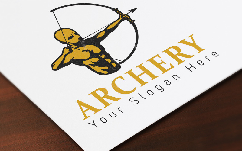Modèle de conception de logo de tir à l'arc