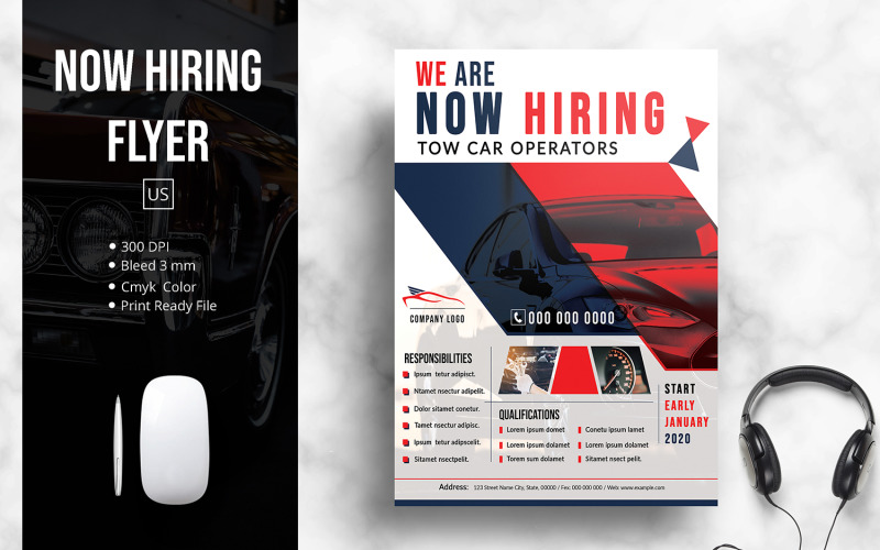 Now Hiring Flyer Corporate Identity Template