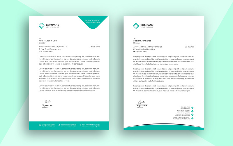 Zakelijke professionele zakelijke briefhoofd eenvoudig ontwerpsjabloon