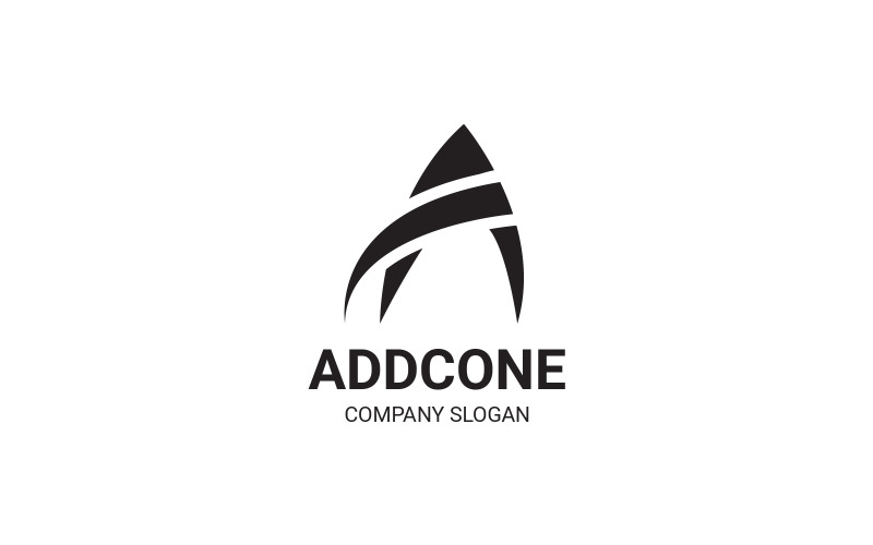 Een brief AddCone Logo ontwerpsjabloon