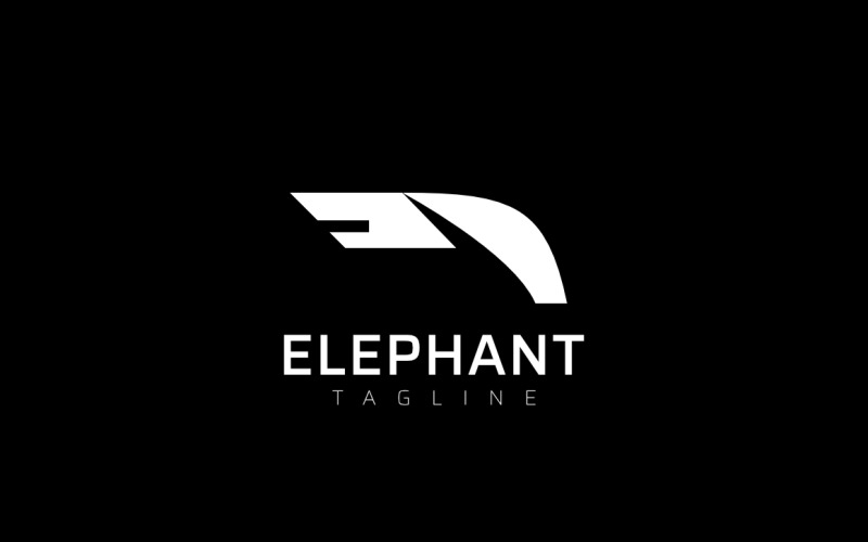 Eenvoudig ontwerpconcept voor olifantenlogo