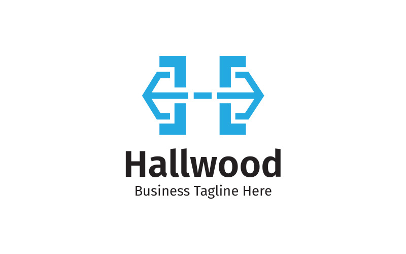 H Letter Hallwood Logo Design Template