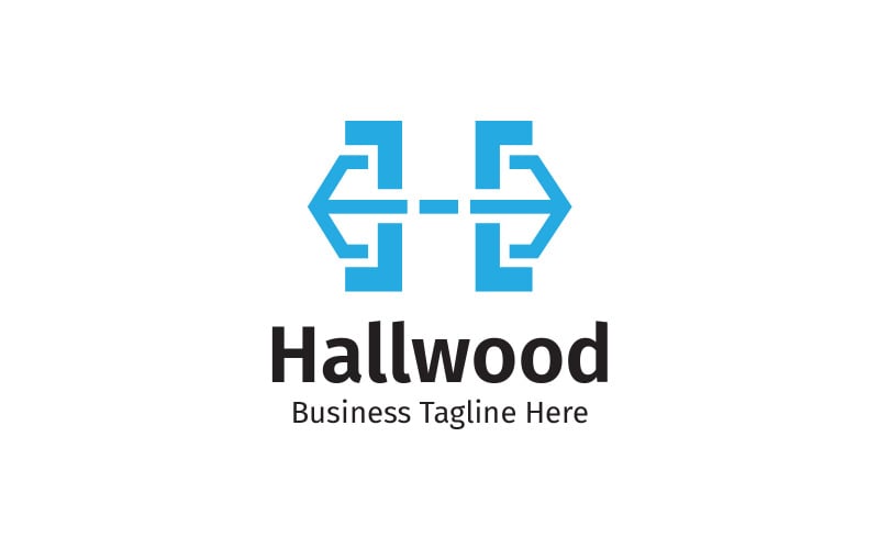 H 字母 Hallwood 标志设计模板