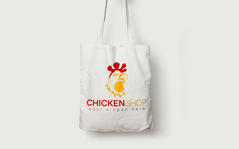 Modello di progettazione del logo del negozio di pollo