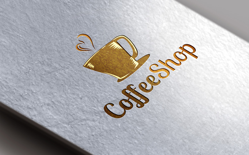 Modello di progettazione del logo della caffetteria