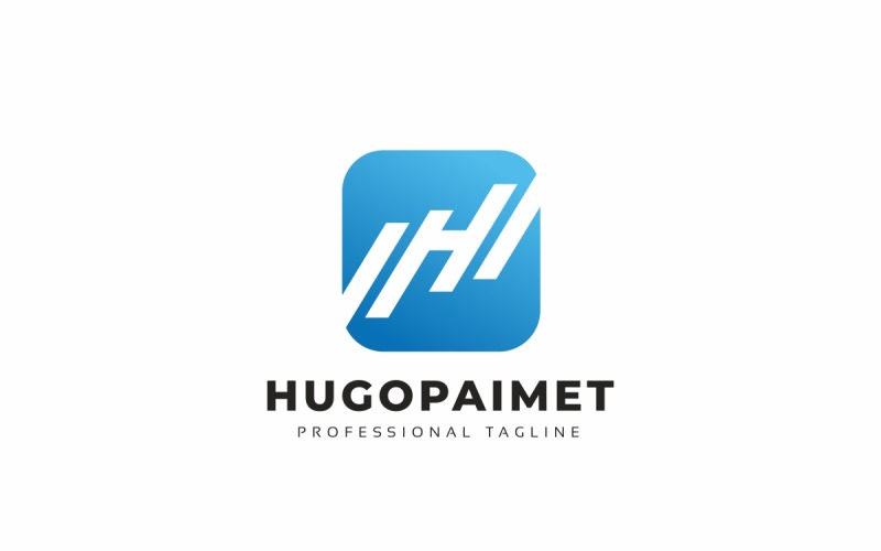 Plantilla de logotipo de carta Hugopaimet H