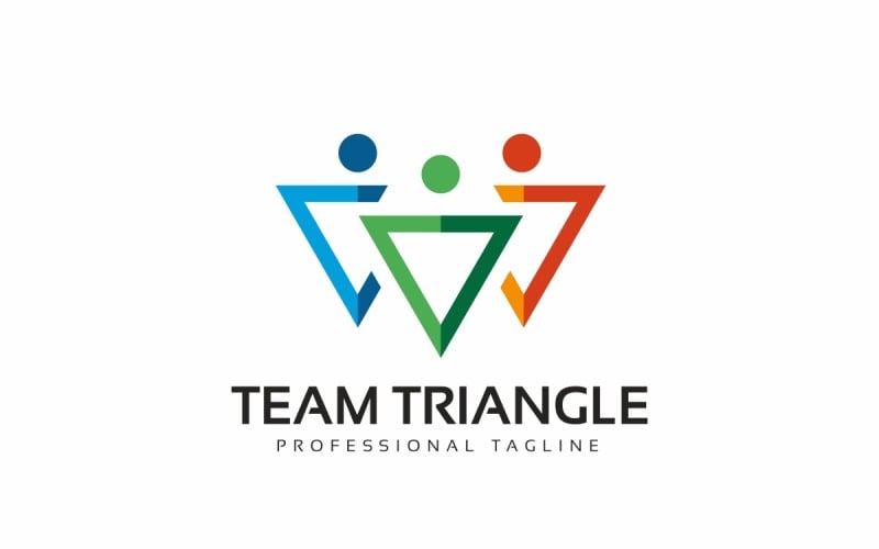 Шаблон логотипа треугольник команды