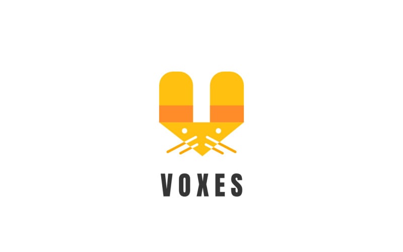 V Fox Logo Design Konzept Vorlage Concept