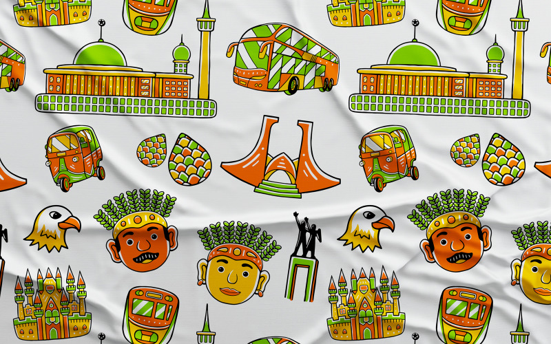 Jakarta # 02 - Vektor bezešvé vzor