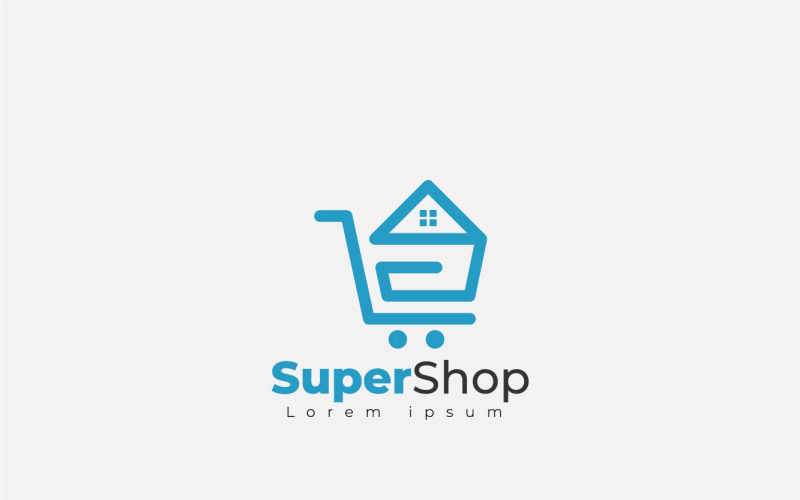 Modelo de design de logotipo da Super Shop