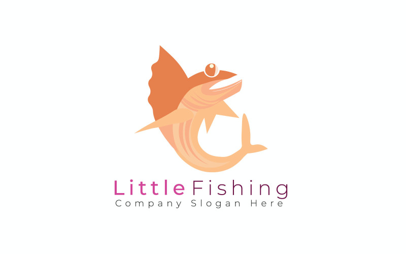 Plantilla de logotipo de Little Fishing