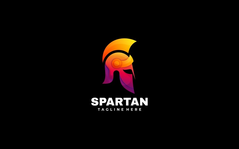 Spartaans gradiënt kleurrijk logo