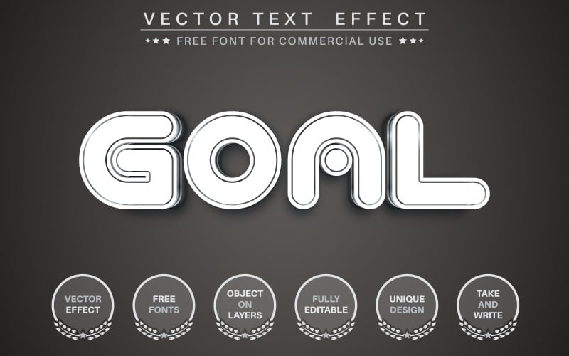 Bílý cíl - upravitelný textový efekt, styl písma, grafické znázornění
