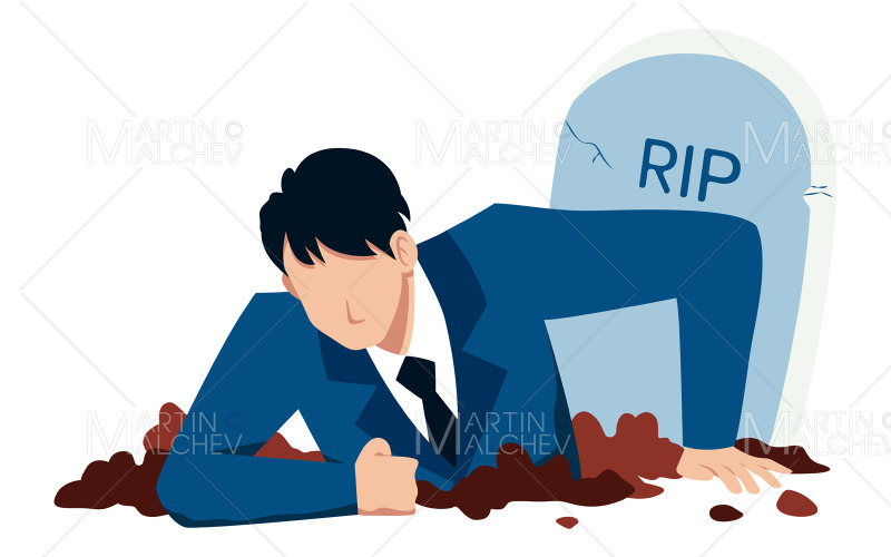 Ilustração em vetor conceito de ressurreição empresarial