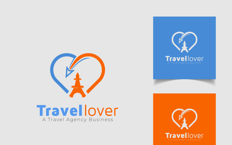 Концепция логотипа путешествия для путешественника и значок самолета