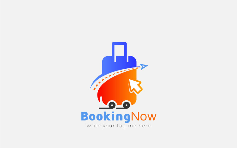 Reizen Logo ontwerpsjabloon concept voor tas online boeken