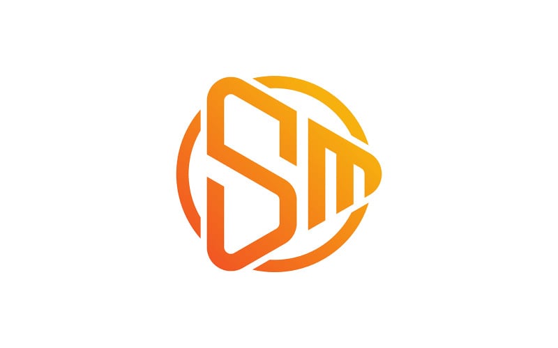 Sm Letter Circle Logo Design Vector