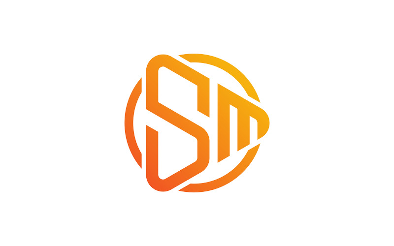 SM lettera cerchio Logo Design Vector