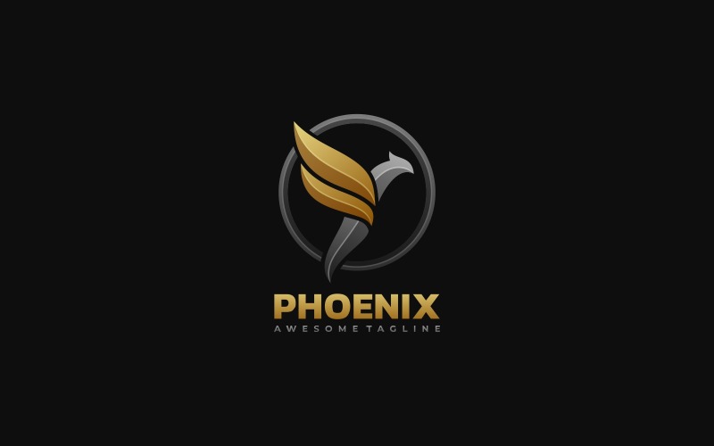 Szablon logo gradientowego Phoenix