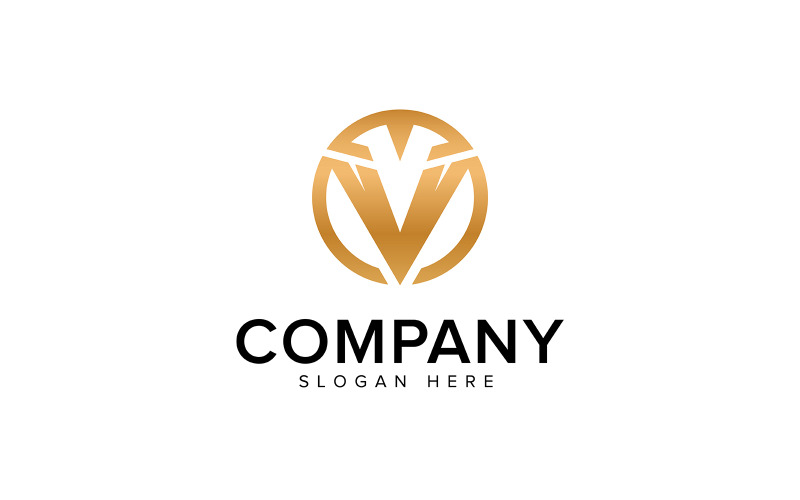 V dopisu kruh Logo Design vektor šablona
