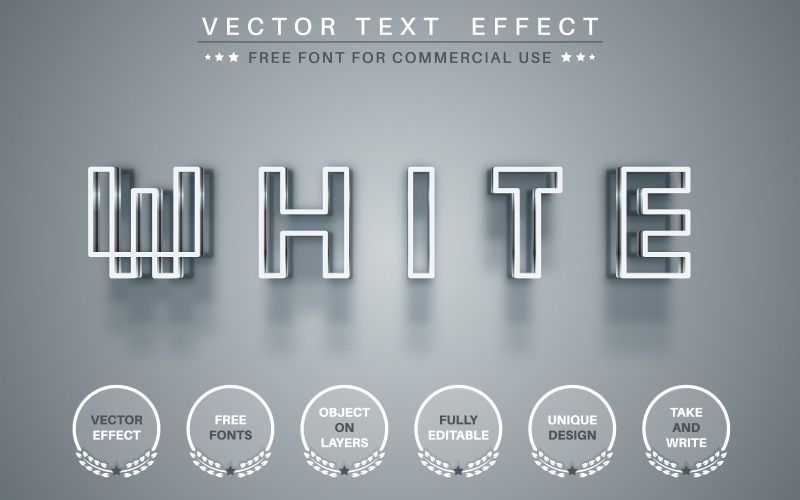 White Pixel - Editable Text Effect, Font Style, Graphics Illustration