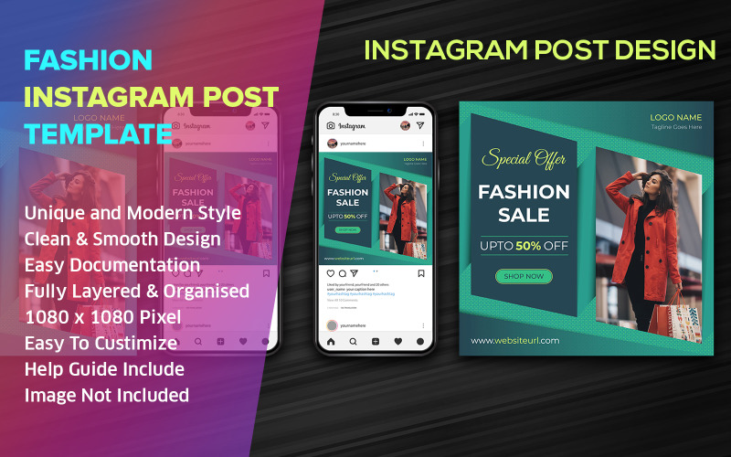 Divat Social Media Post Design Instagram sablon