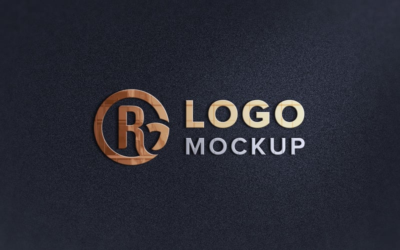 Luxury Embossed Logo Mockup on Black Paper Texture – GraphicsFamily