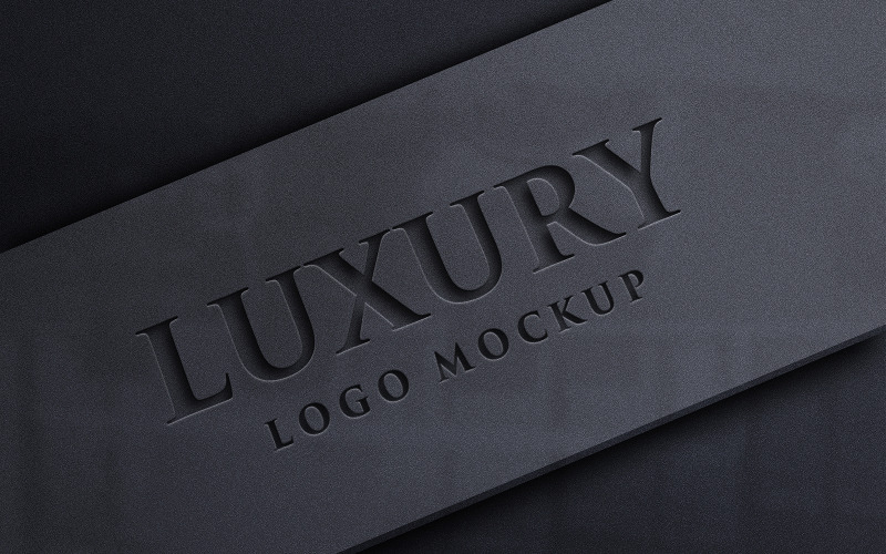 Geprägtes Schild 3D Luxus Logo Mockup Schwarzes Papier