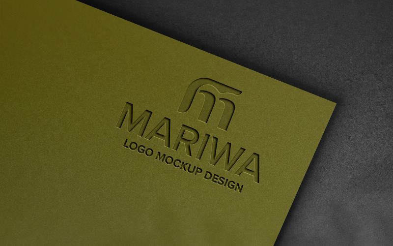 Makieta logo 3D z prezentacją na żółtym papierze