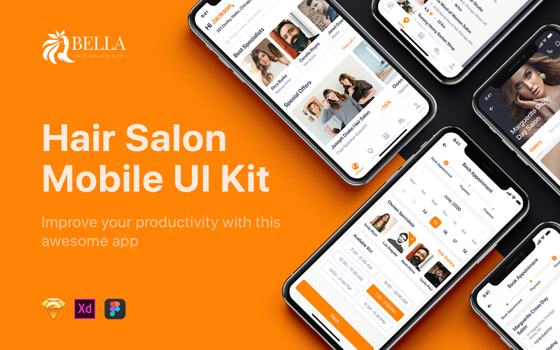 Bella - Kit de UI para salão de cabeleireiro