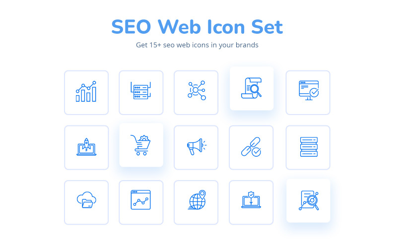 Creatieve en aantrekkelijke SEO Web IconSet
