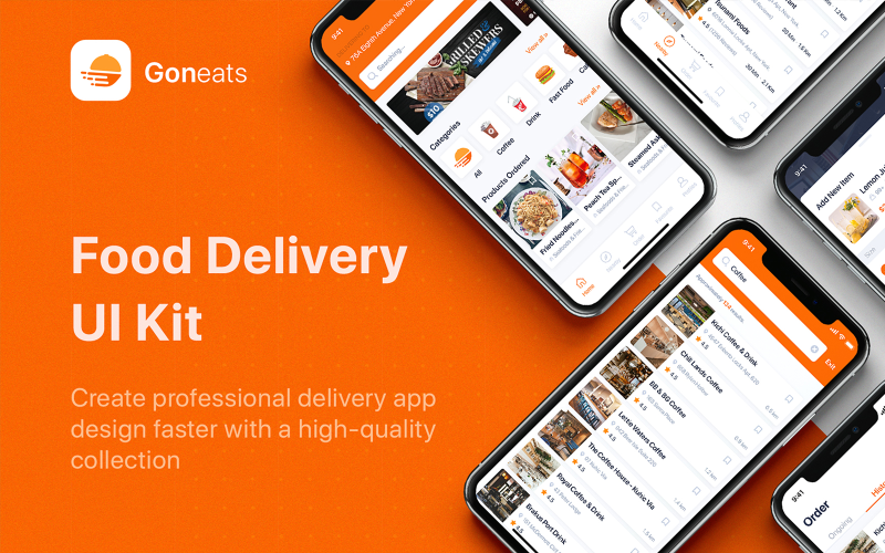 GonEats - Kit interfaccia utente consegna cibo