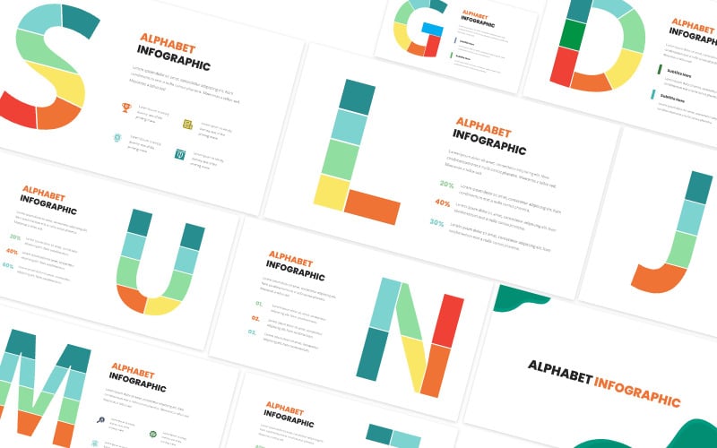 Alphabet Infografik Powerpoint-Vorlage