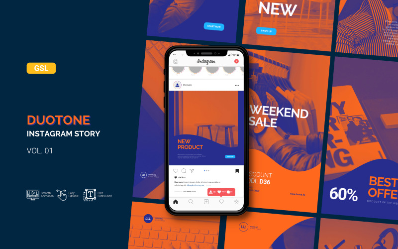Duotone - Zakelijk Instagram-verhaal - Google Slides-sjabloon