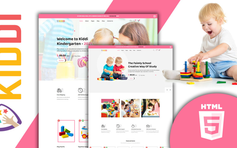 Kiddi Kleurrijke Kids Store HTML5 Website-sjabloon