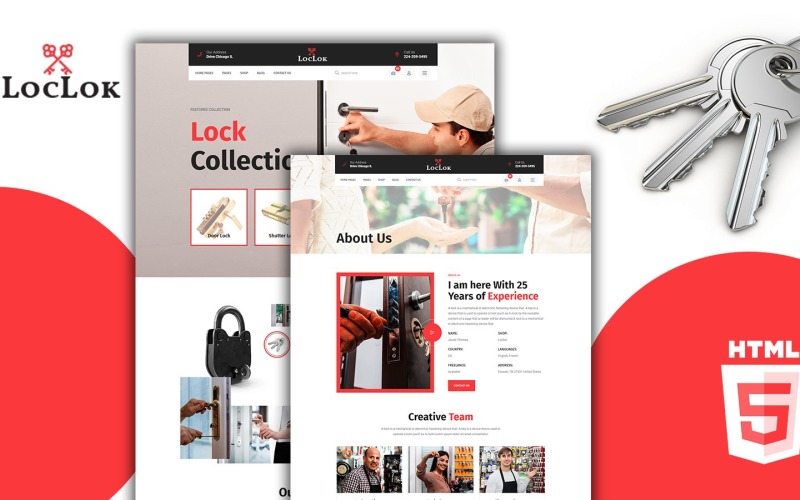 Modello HTML5 di Loclok Locksmith and Security Systems