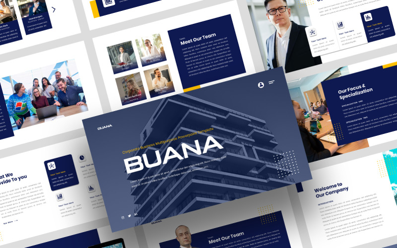 Buana - Företagsprofil PowerPoint-mall