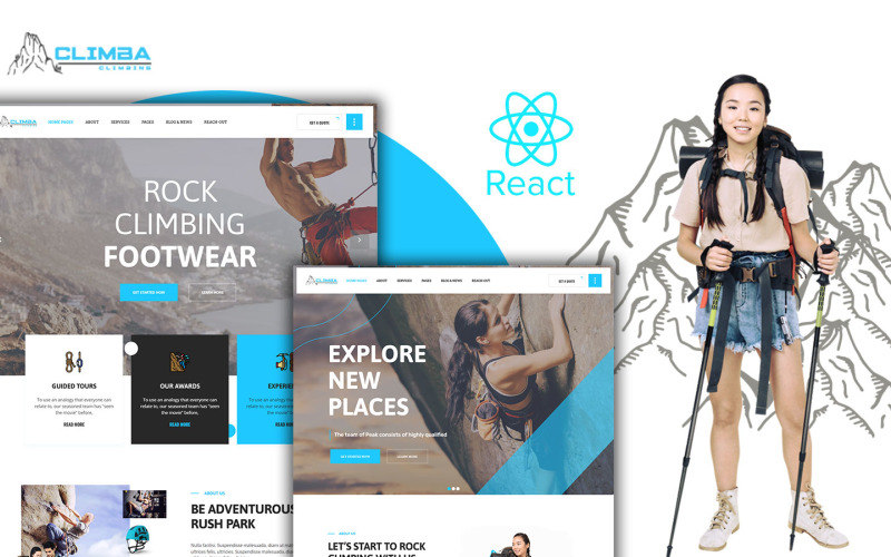 Climba Extreme Sports React Js-websitesjabloon