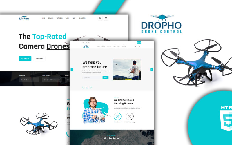 Dropho - HTML5-sjabloon voor dronecamera's