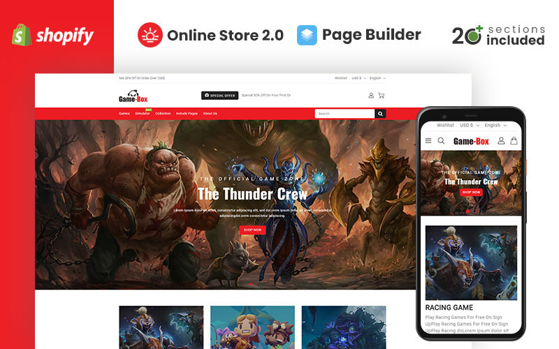 Game Store Template for Online Video Games Shop