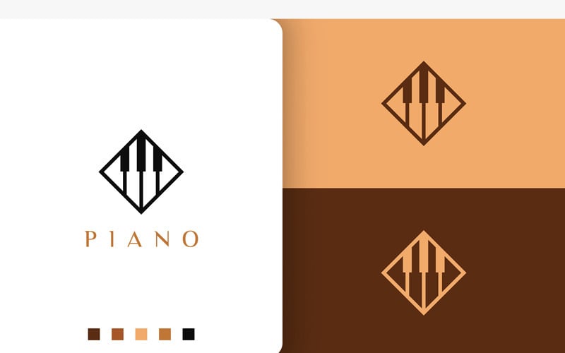 Piano Logo in Simple and Modern Template