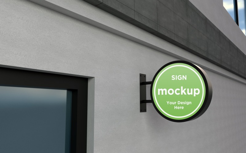Moud Signage Rounded Mount Sign Mockup Template #189423 - TemplateMonster