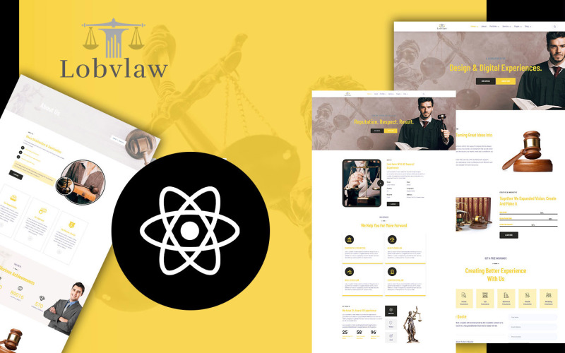 Шаблон веб-сайту адвоката та адвоката «Lobylaw React JS»