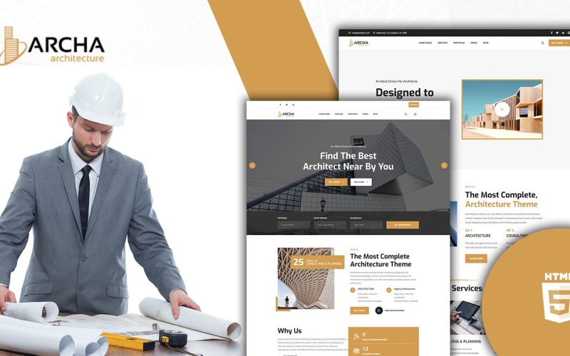Šablona HTML5 společnosti Archa Contemporary Architects