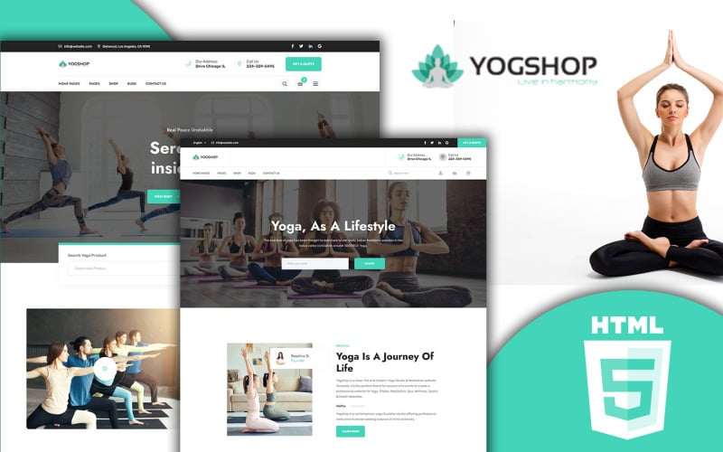 Šablona webových stránek Yogshop Clean Yoga Studio HTML5