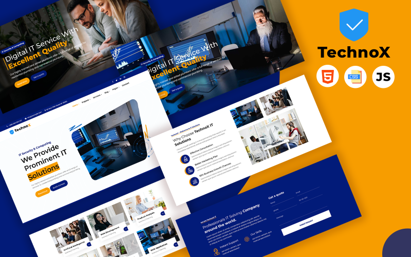 TechnoX - Plantilla de sitio web de consultoría empresarial y soluciones de TI