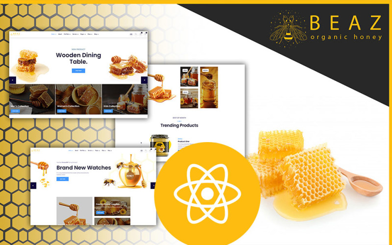 Виробництво меду та солодощів Beaz Delicious Shop React JS Template