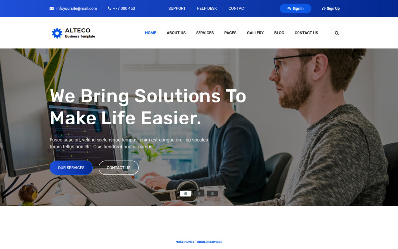 Alteco - адаптивний шаблон корпоративного та ділового веб-сайту